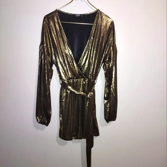 black and gold romper dress Nat Romper main image 0
